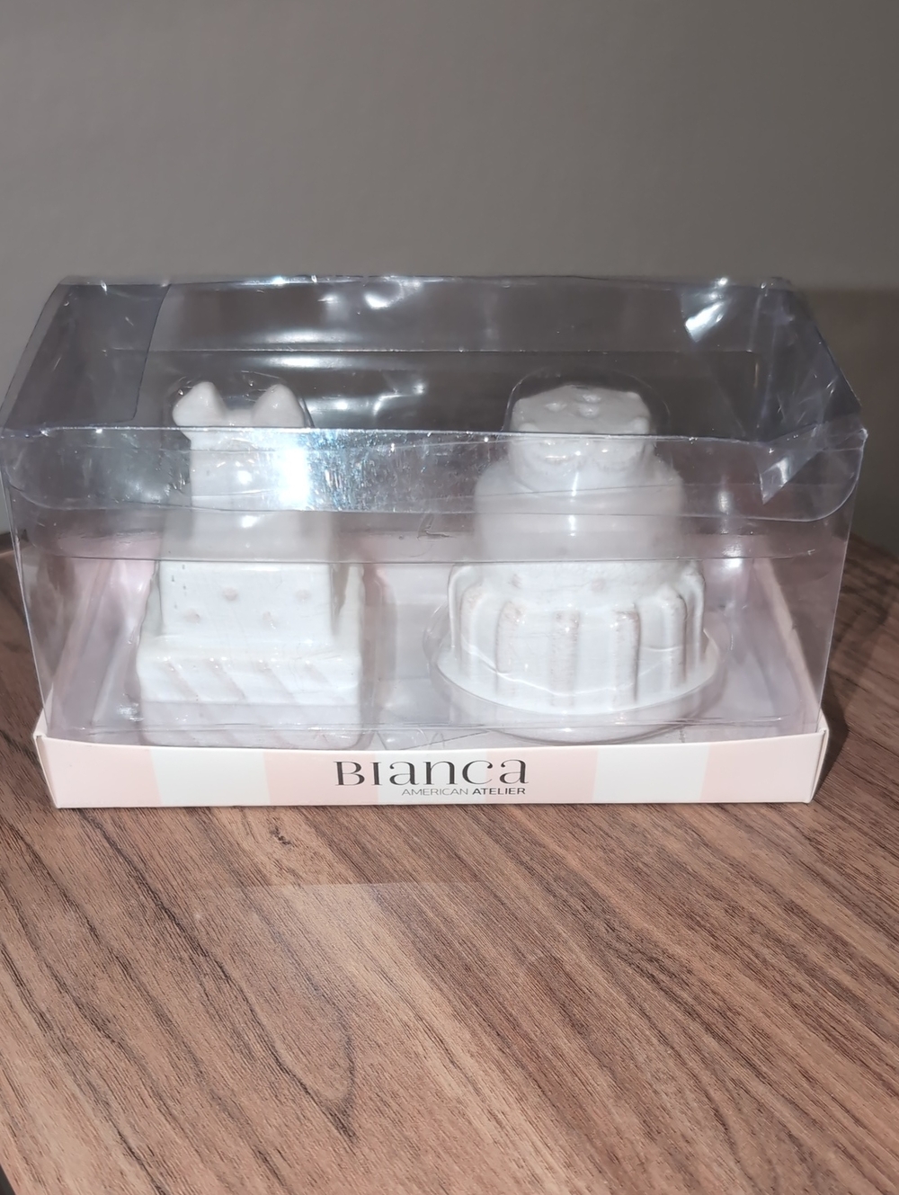 American Atelier Bianca White Wedding Cake Salt And Pepper Shakers
